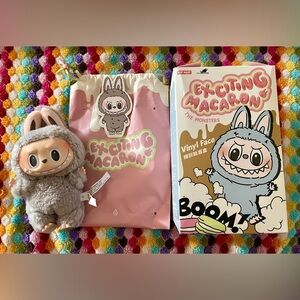 Pop MART Exciting Macaron "Sesame Bean" Labubu. Opened to Confirm. New In Box